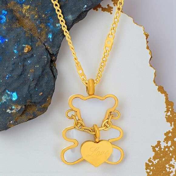 🆕️Charming Teddy 18K Gold Plated Necklace - Dainty & Elegant Bear Charm🧸💫 - Picture 8 of 11